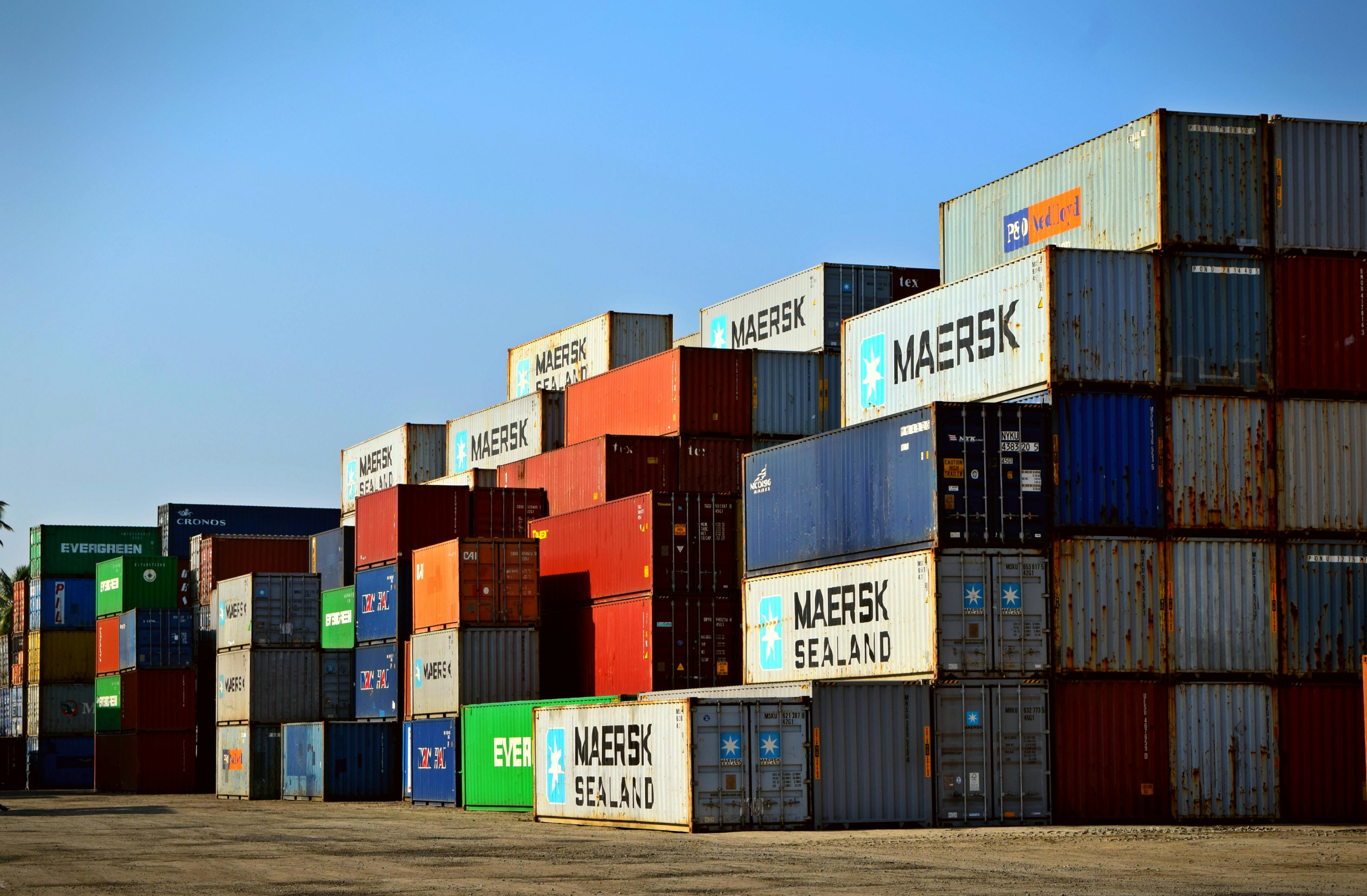 Shipping containers on a dock